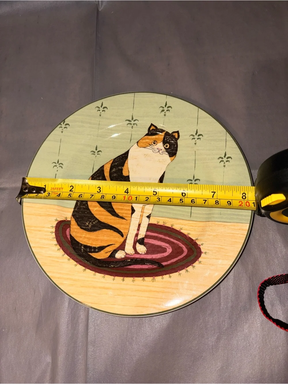Warren Kimble Cat Collection Sakura Oneida Plate Genuine Stoneware 8” Calico